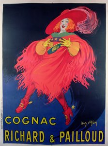Póster publicitario de coñac destilado por Richard y Pailloud